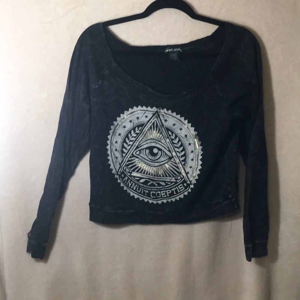 Wet seal crop top sweater, off the shoulder nwot